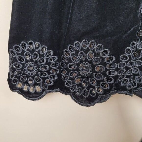 Zara Black Velvet Embroidery Mini Dress Long Sleeve Size XS NWT - Picture 10 of 16